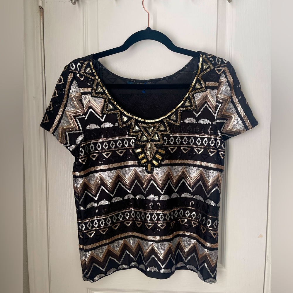 Sue Wong Beaded shirt